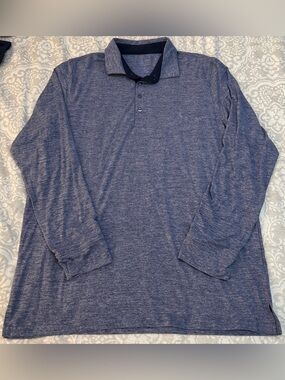 TailorByrd Brushed Mélange Long Sleeve Polo Men’s XL Stretch Performance Shirt